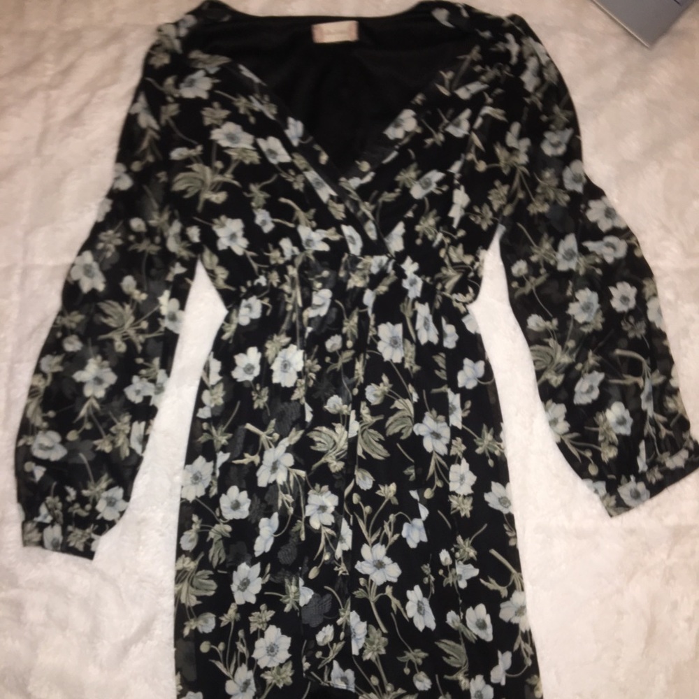 floral long sleeve dress